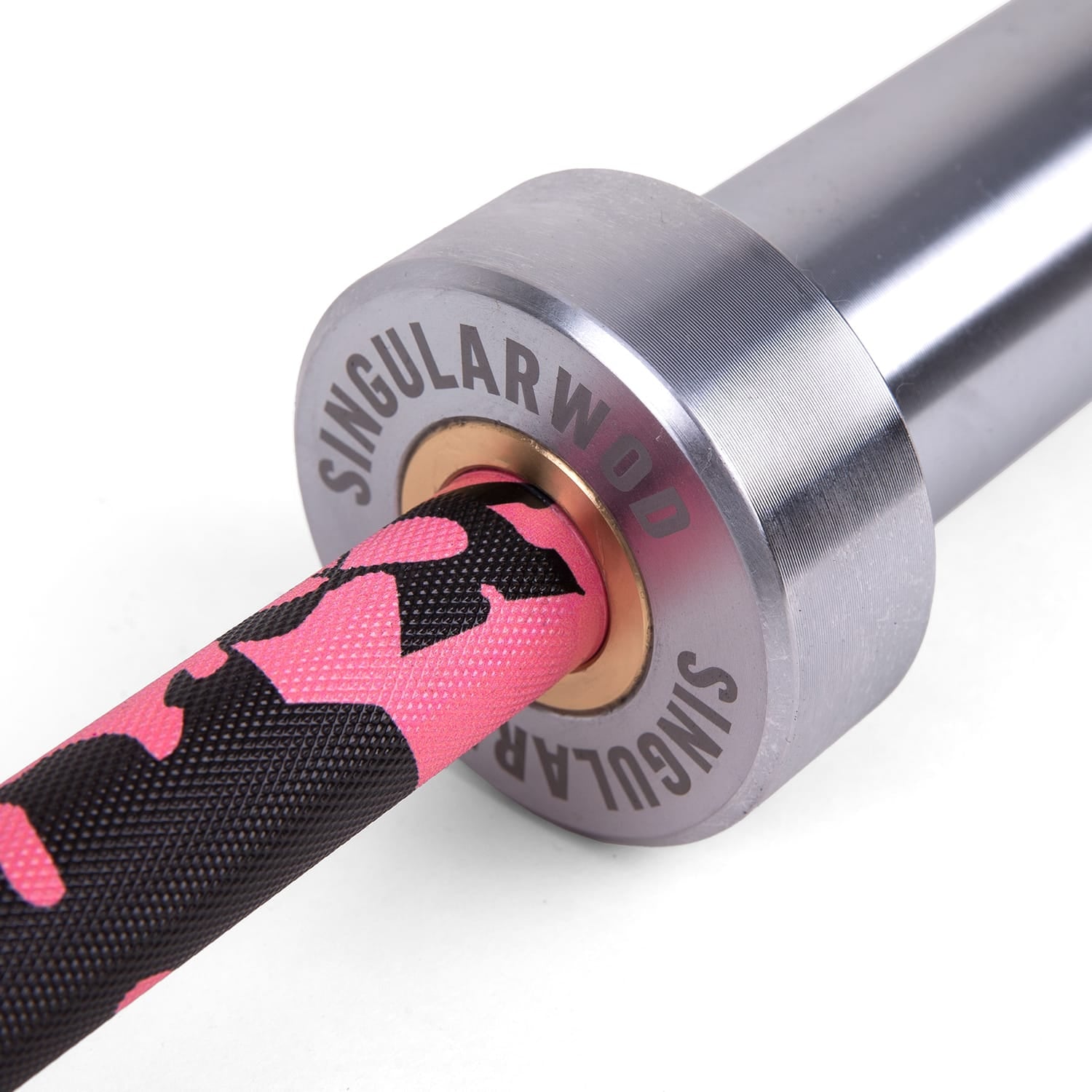 BARRE OLYMPIQUE 15 KG ROSE CAMO HOME-CHROME - SINGULARWOD