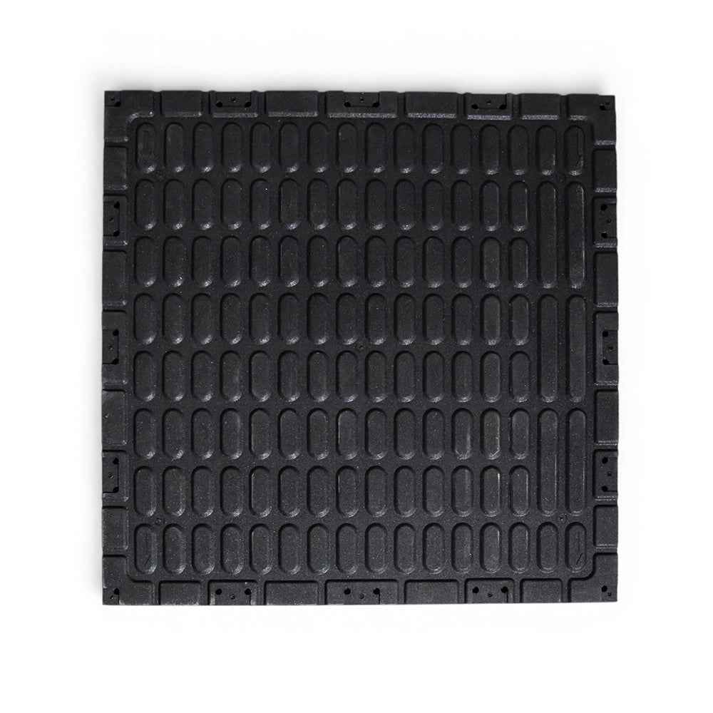 LOSETA DE CAUCHO CON LÁMINA SUPERFICIAL EPDM, 1000X1000x20 MM, NEGRO