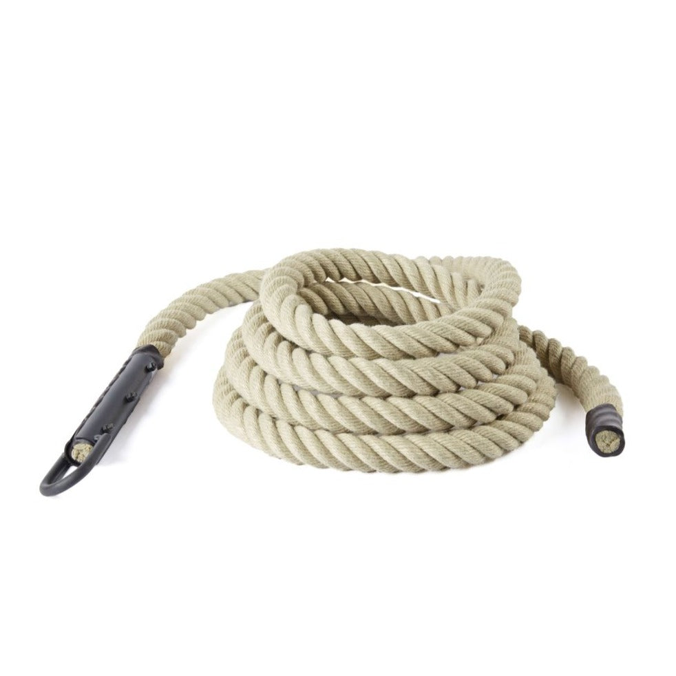 CUERDA DE TREPA CÁÑAMO SINTÉTICO DE 5 M. DIAMETRO 34 MM (Anclaje Clamp Incluido) - SINGULARWOD