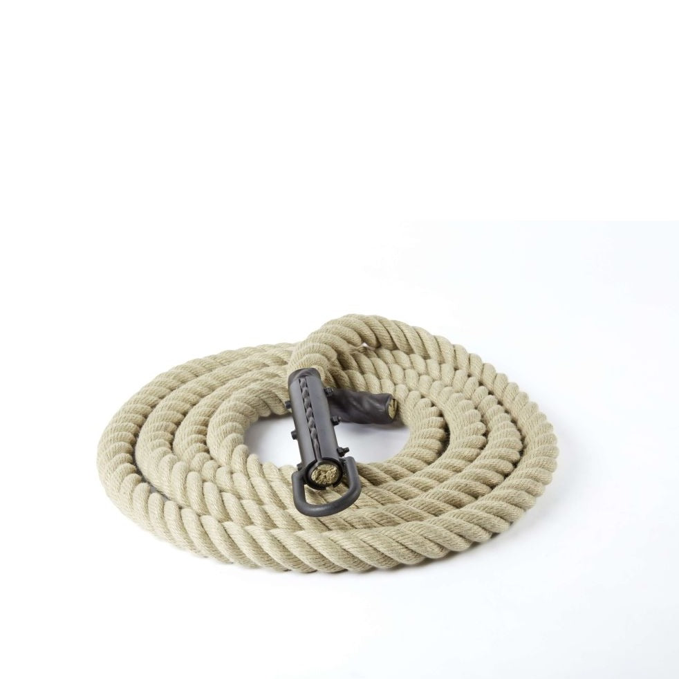 CUERDA DE TREPA CÁÑAMO SINTÉTICO DE 5 M. DIAMETRO 34 MM (Anclaje Clamp Incluido) - SINGULARWOD